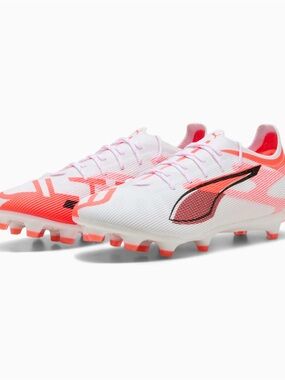 Brand New Puma Ultra 5 Pro Men's Soccer Cleats White/Glowing Red/Black